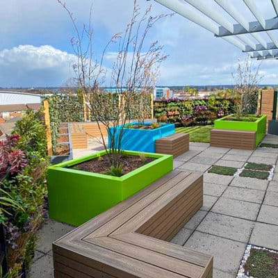 Bespoke Fibreglass Planters for Roof top Terrace